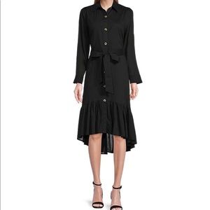Reba
Cotton Voile Point Collar Long Roll-Tab Sleeve Midi Shirt Dress🌺🌺